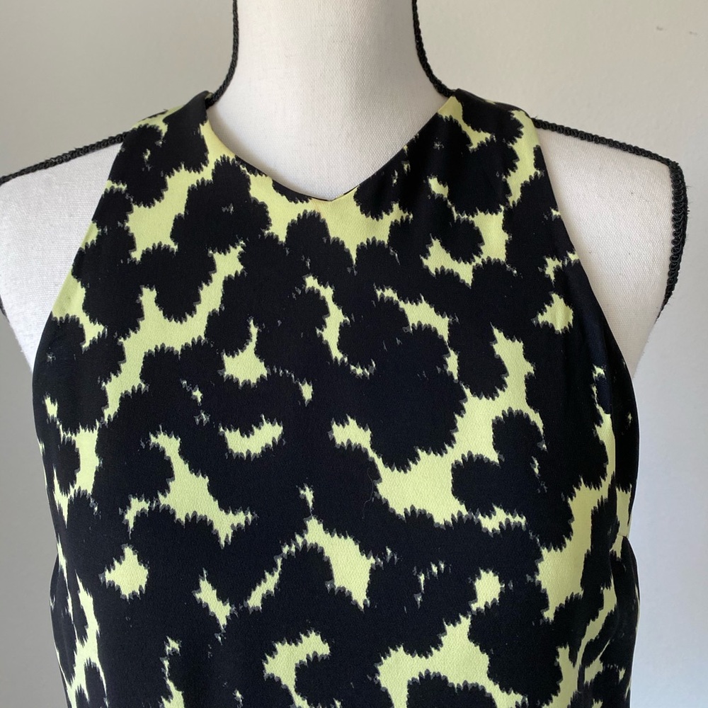 A.L.C. Yellow & Black Silk Sleeveless Top / Size 4 - Picture 3 of 9